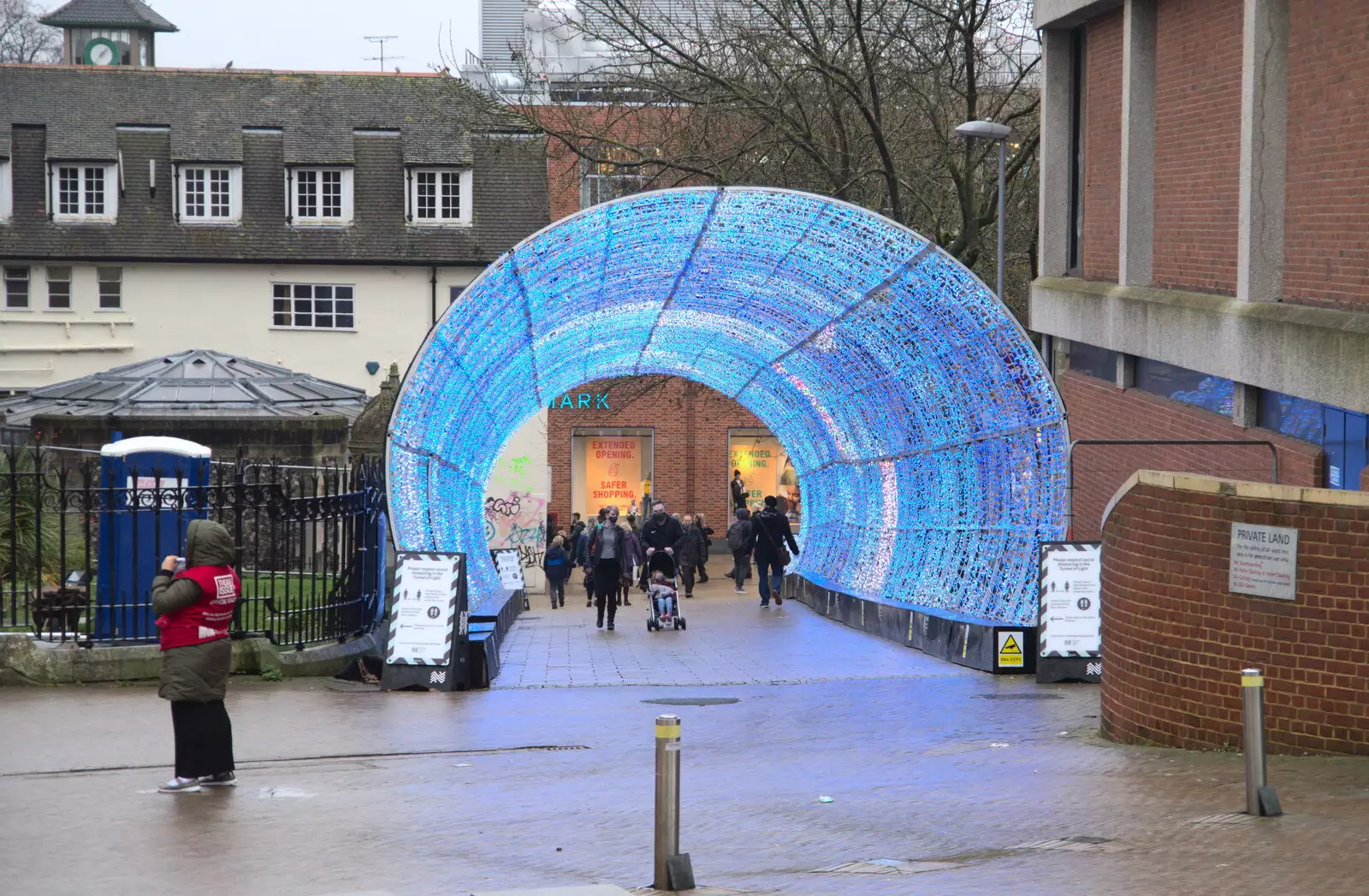 The big Issue seller roams around by the tunnel, from A Bit of Christmas Shopping, Norwich, Norfolk - 23rd December 2020