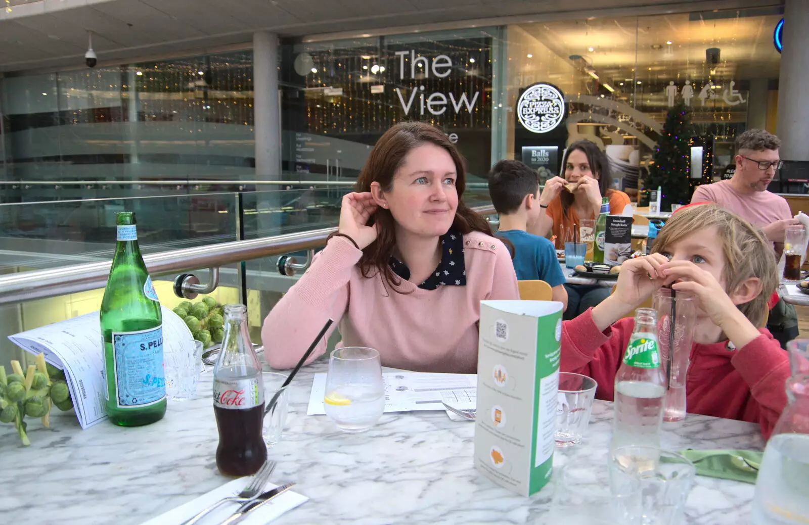 Isobel and Harry in Pizza Express, from A Bit of Christmas Shopping, Norwich, Norfolk - 23rd December 2020