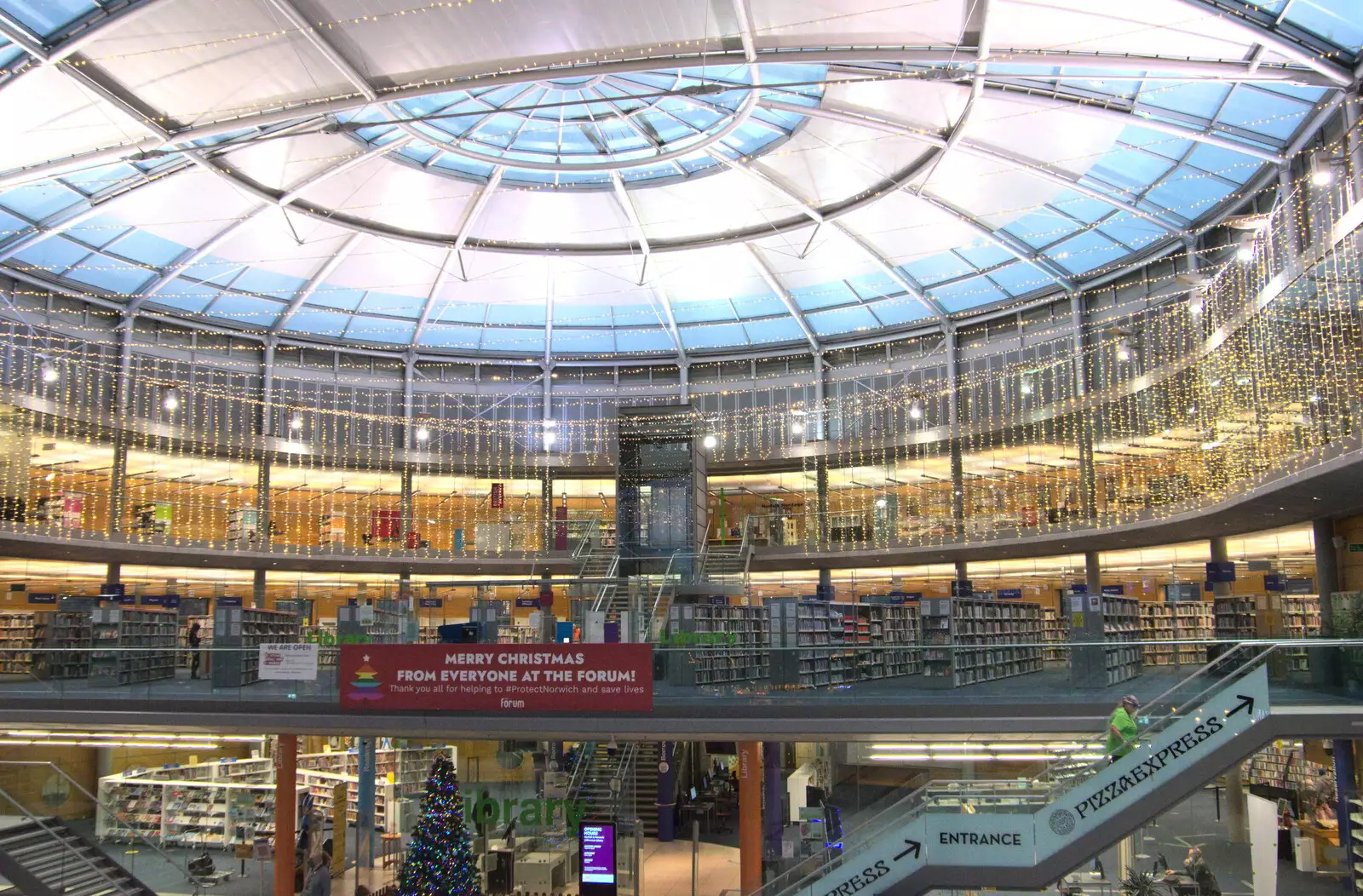 Sparkly lights in the Forum, from A Bit of Christmas Shopping, Norwich, Norfolk - 23rd December 2020