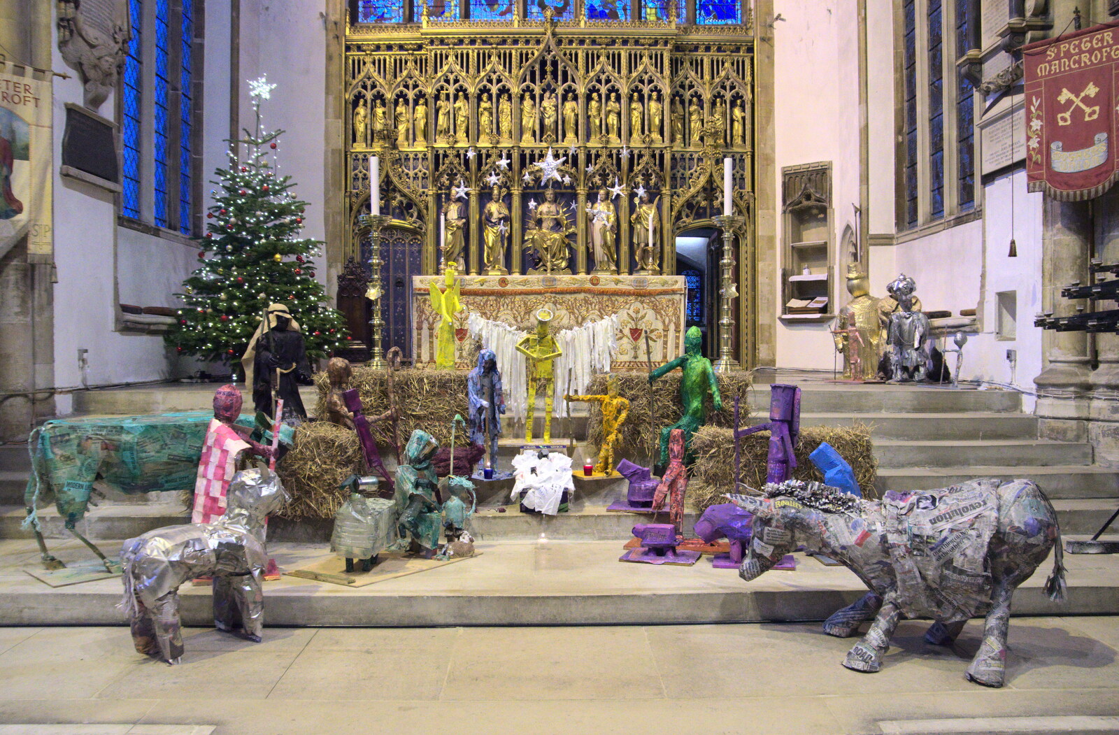 A Nativity display in St. Peter Mancroft from A Bit of Christmas Shopping, Norwich, Norfolk - 23rd December 2020