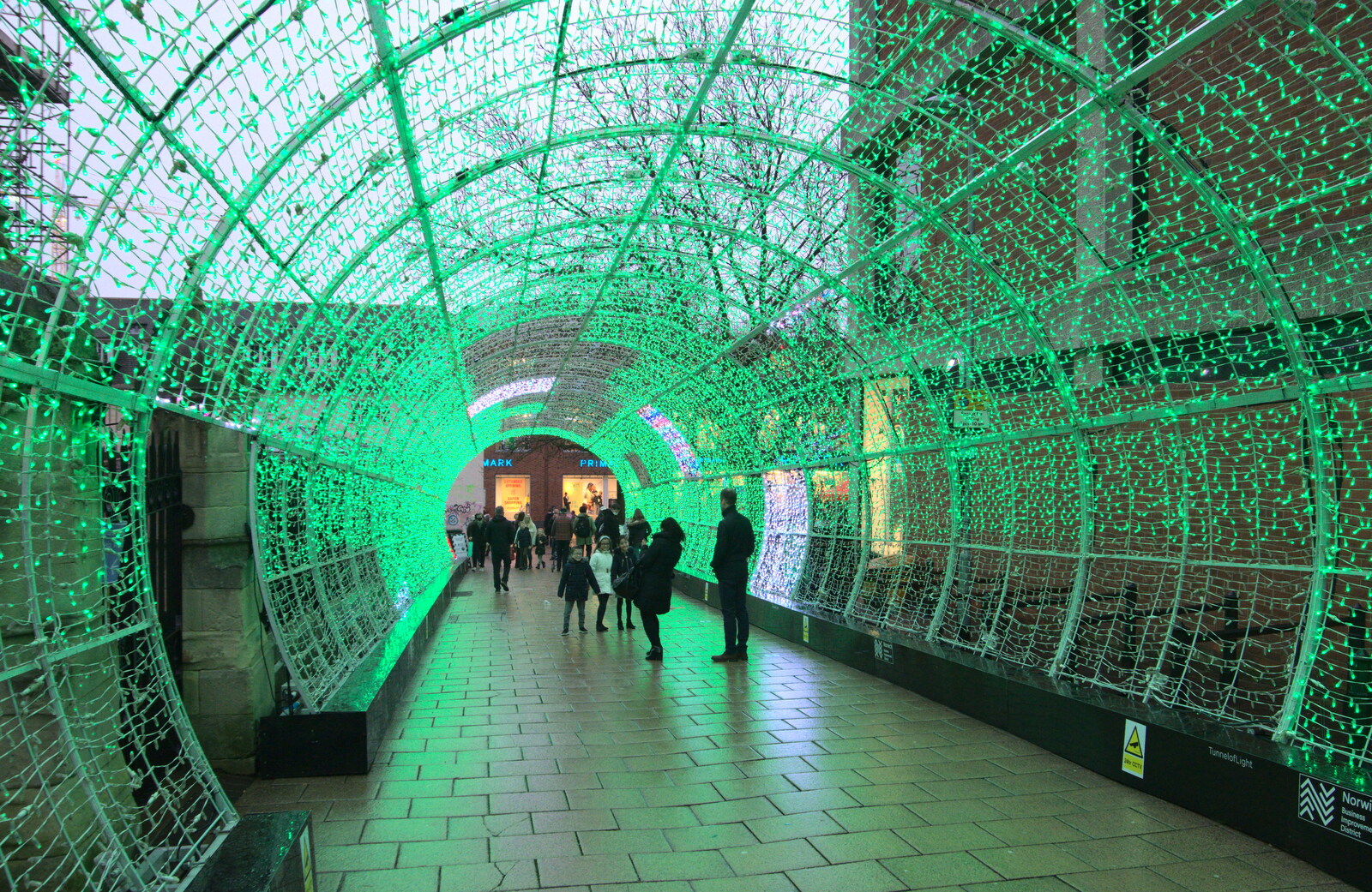 The Light Tunnel is all green from A Bit of Christmas Shopping, Norwich, Norfolk - 23rd December 2020