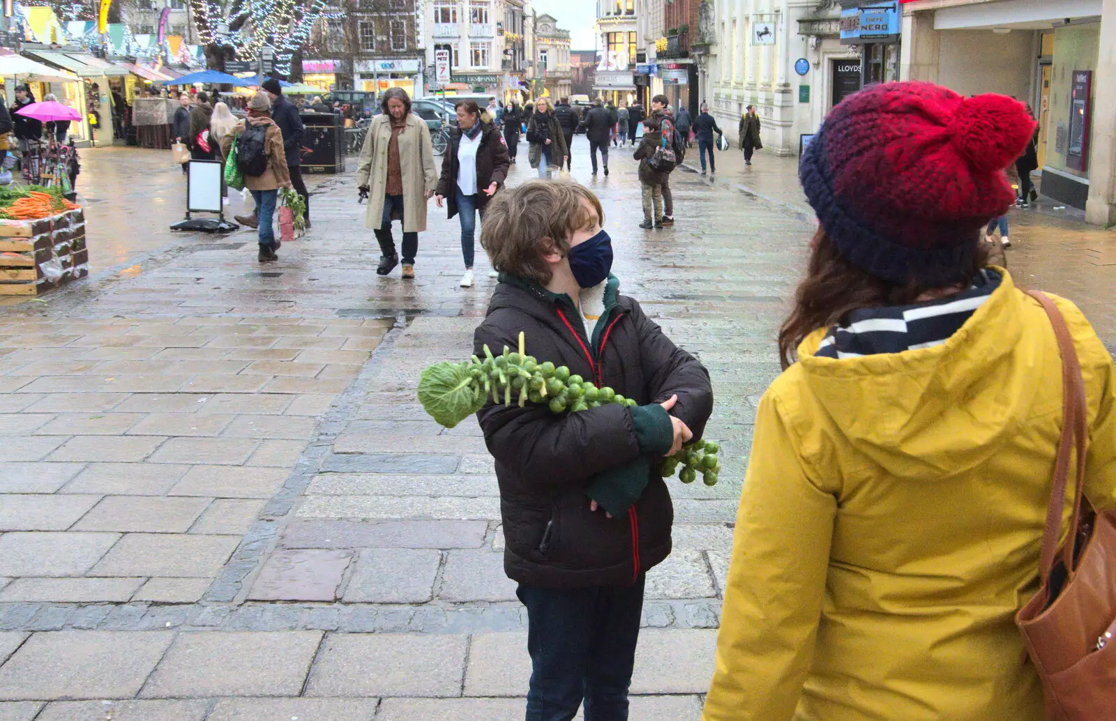 Fred with his sprout bazooka, from A Bit of Christmas Shopping, Norwich, Norfolk - 23rd December 2020