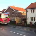 The fire engine is on standby for pumping, The Christmas Eve Floods, Diss, Norfolk - 24th December 2020