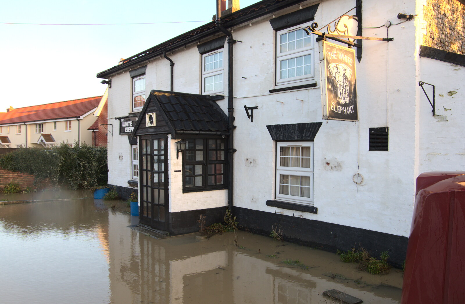 The White Elephant is surrounded by water from The Christmas Eve Floods, Diss, Norfolk - 24th December 2020
