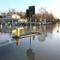 Traffic lights in a shallow lake, The Christmas Eve Floods, Diss, Norfolk - 24th December 2020