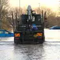 Driving through the floods, The Christmas Eve Floods, Diss, Norfolk - 24th December 2020