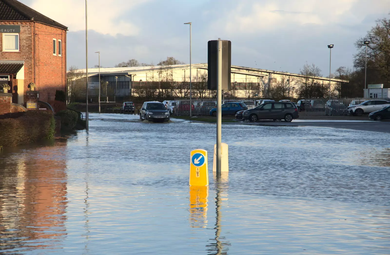 Sawmills Road, from The Christmas Eve Floods, Diss, Norfolk - 24th December 2020