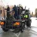 The staff get a lift to the care home, The Christmas Eve Floods, Diss, Norfolk - 24th December 2020