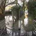 The footpath was flooded to cycle-pedal level, The Christmas Eve Floods, Diss, Norfolk - 24th December 2020