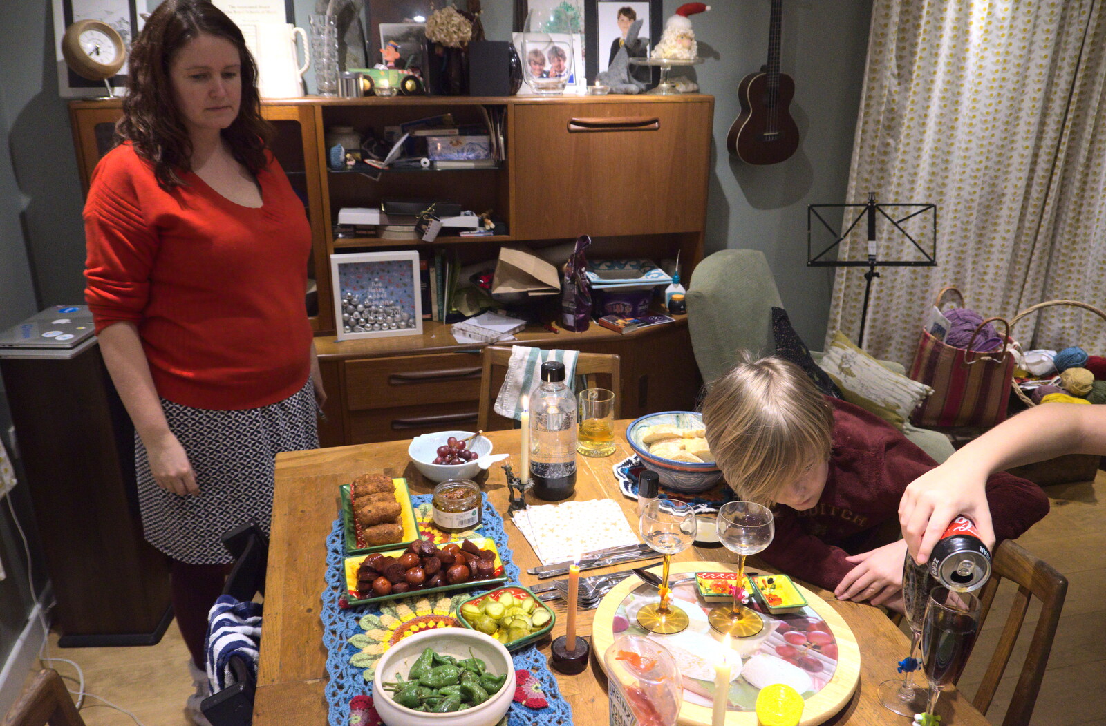 Isobel surveys the table from A Virtual New Year's Eve, Brome, Suffolk - 31st December 2020
