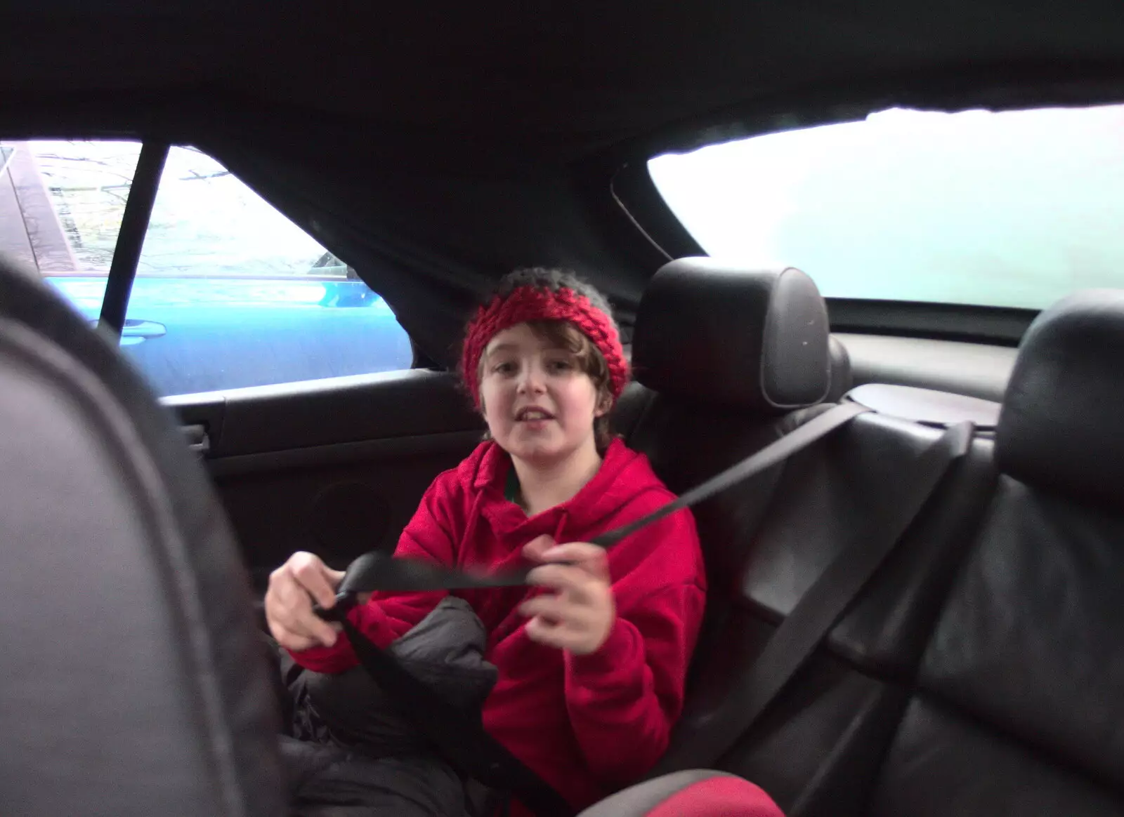 Harry's photo of Fred in the car, from A Walk Around Redgrave and Lopham Fen, Redgrave, Suffolk - 3rd January 2021