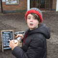 Fred's got a milk-froth moustache, A Walk Around Redgrave and Lopham Fen, Redgrave, Suffolk - 3rd January 2021