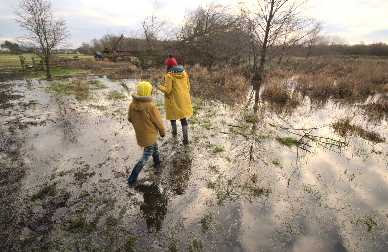 We negotiate a particularly-flooded section from A Walk Around Redgrave and Lopham Fen, Redgrave, Suffolk - 3rd January 2021