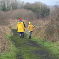 Harry stops to poke a bush, A Walk Around Redgrave and Lopham Fen, Redgrave, Suffolk - 3rd January 2021
