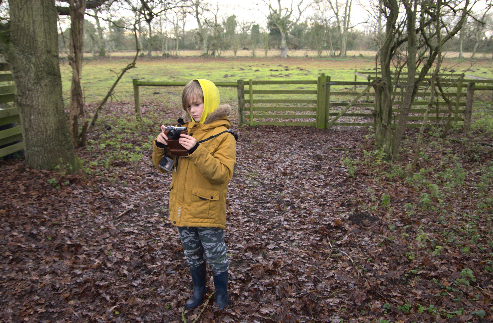 Harry takes some photos from A Walk Around Redgrave and Lopham Fen, Redgrave, Suffolk - 3rd January 2021