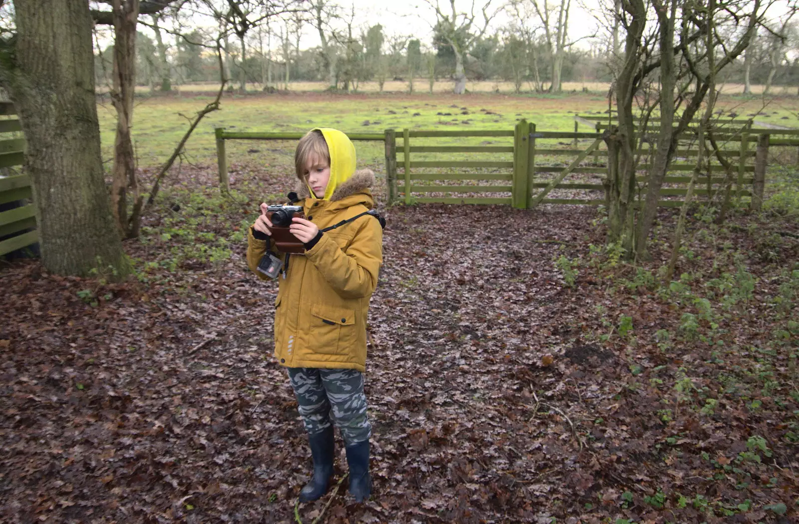 Harry takes some photos, from A Walk Around Redgrave and Lopham Fen, Redgrave, Suffolk - 3rd January 2021