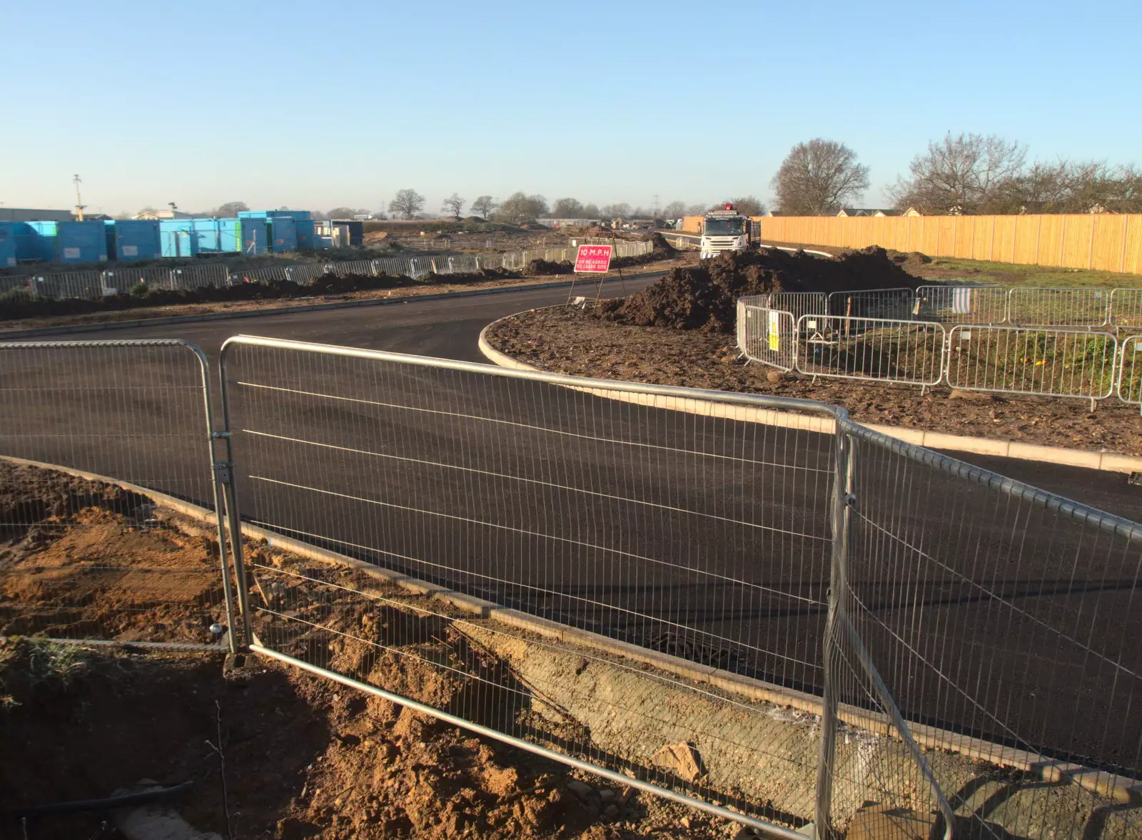 A view of the new road, from Fun With Ice in Lockdown, Brome, Suffolk - 10th January 2021