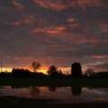 A sunset over a flooded field, Fun With Ice in Lockdown, Brome, Suffolk - 10th January 2021