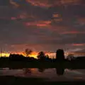 A sunset over a flooded field, Fun With Ice in Lockdown, Brome, Suffolk - 10th January 2021