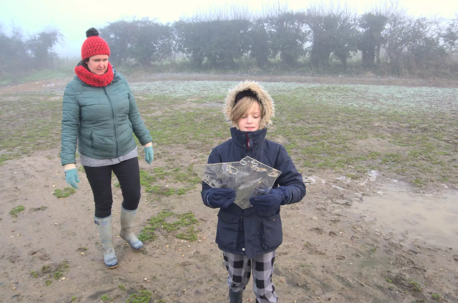 Harry's got a sheet of ice, from Fun With Ice in Lockdown, Brome, Suffolk - 10th January 2021