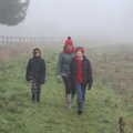 The gang walk back from Chinner's field, Fun With Ice in Lockdown, Brome, Suffolk - 10th January 2021