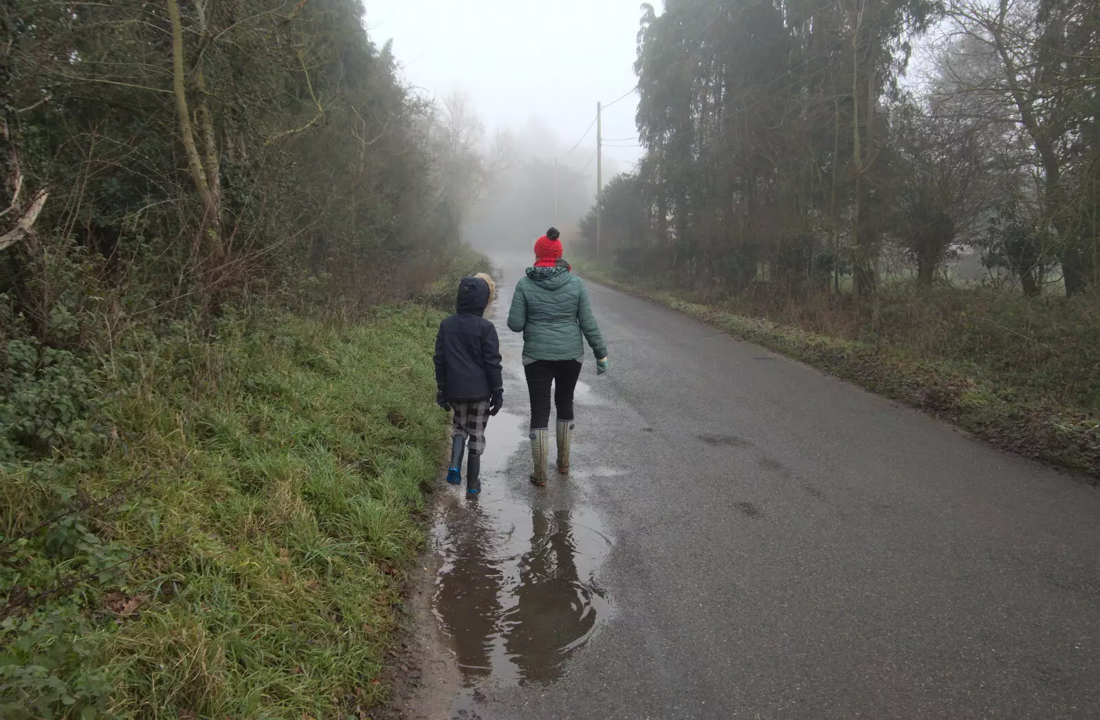 Harry and Isobel near the church, from Fun With Ice in Lockdown, Brome, Suffolk - 10th January 2021