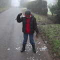 Fred smashes the ice sheet on his head, Fun With Ice in Lockdown, Brome, Suffolk - 10th January 2021