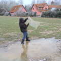 Fred gets a huge sheet of ice, Fun With Ice in Lockdown, Brome, Suffolk - 10th January 2021