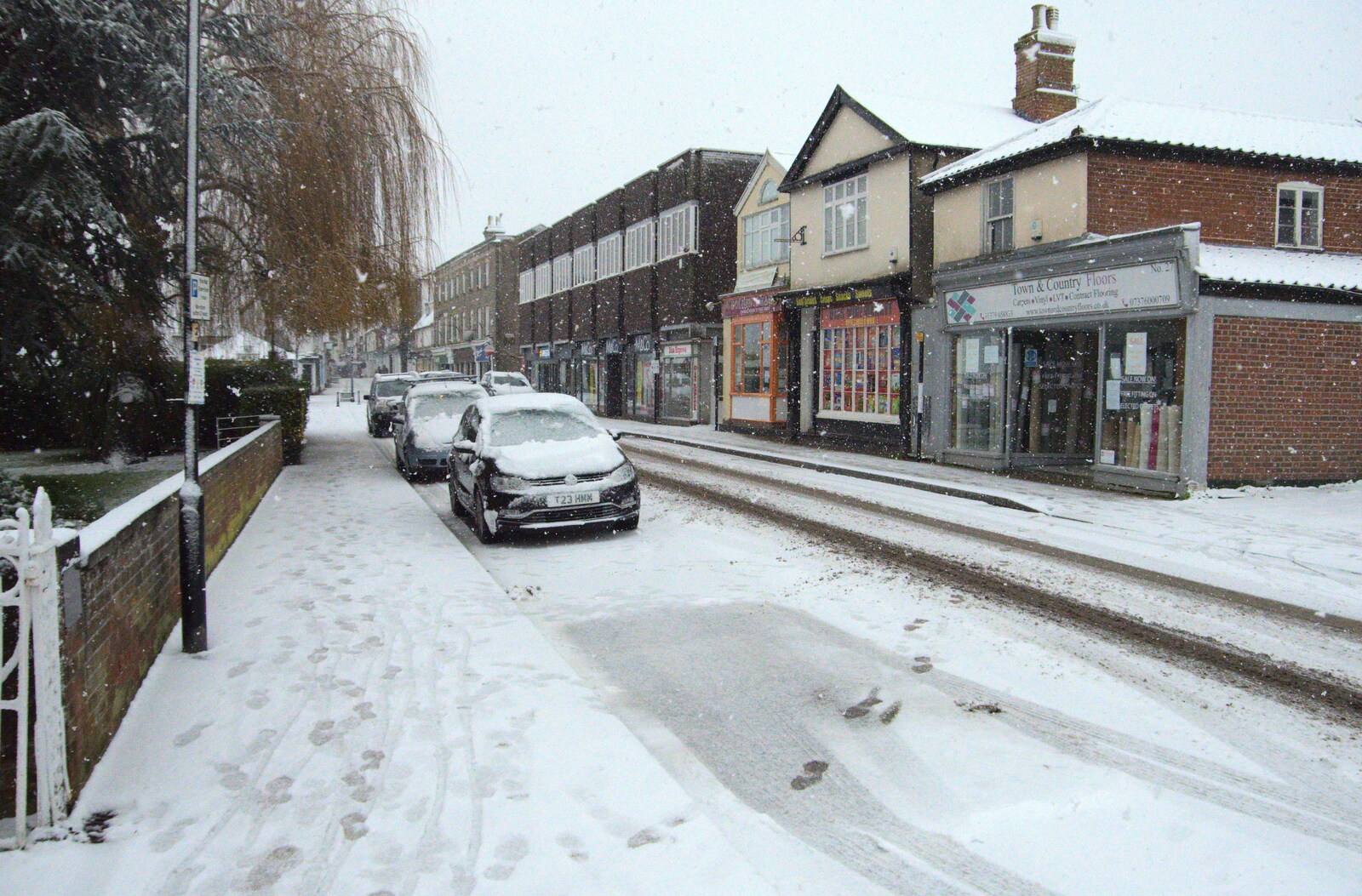 A few footsteps in the snow from A Snowy Morning, Diss, Norfolk - 16th January 2021