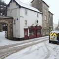 Market Place and the church entrance, A Snowy Morning, Diss, Norfolk - 16th January 2021