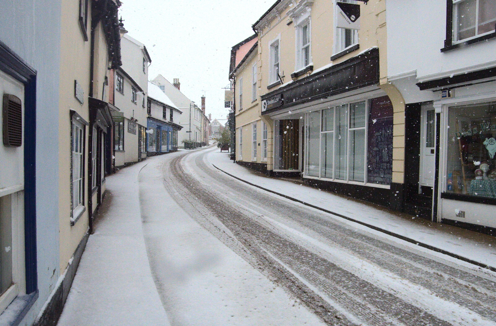 St Nicholas Street from A Snowy Morning, Diss, Norfolk - 16th January 2021