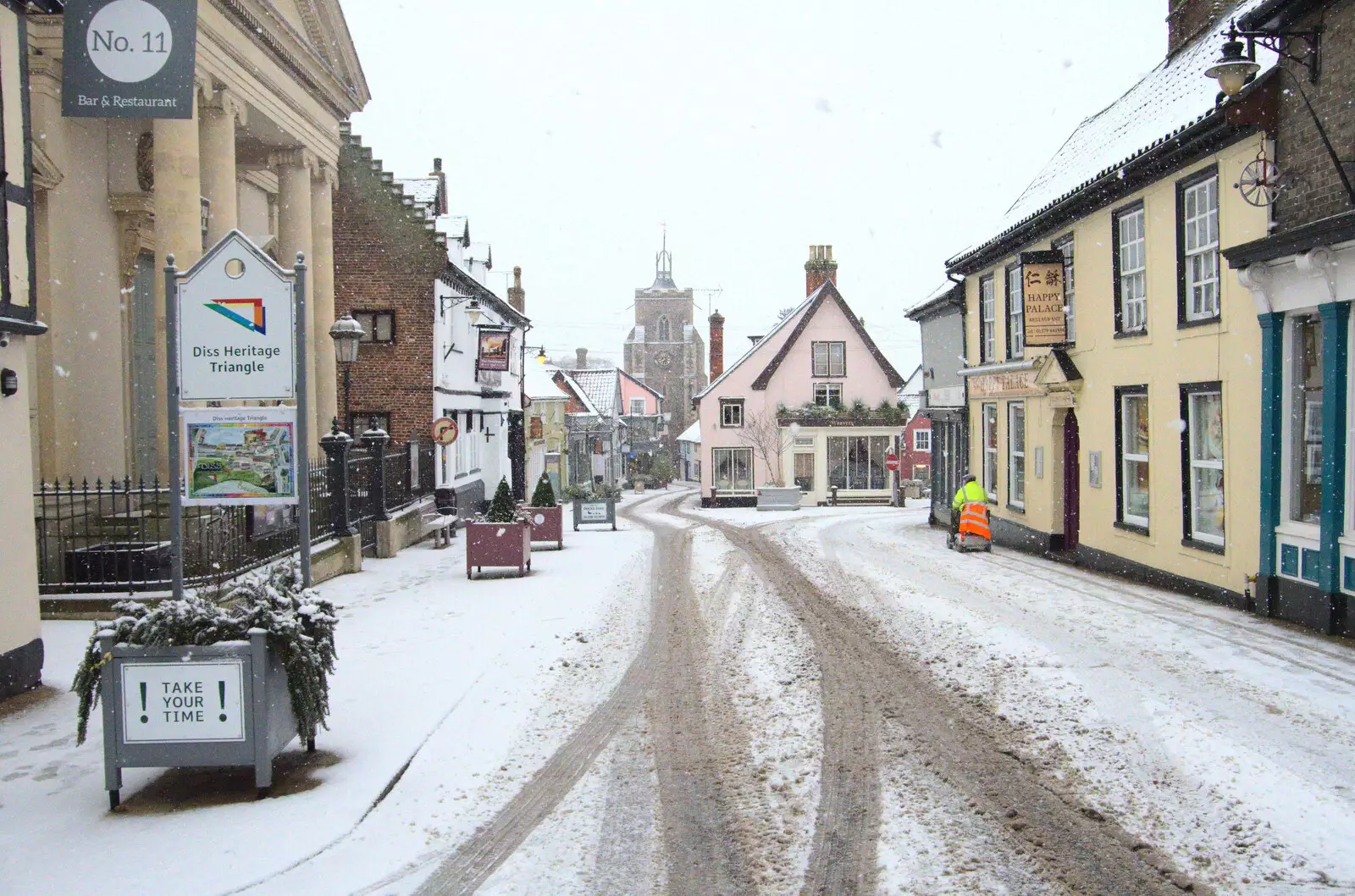 Diss Cornhall, from A Snowy Morning, Diss, Norfolk - 16th January 2021