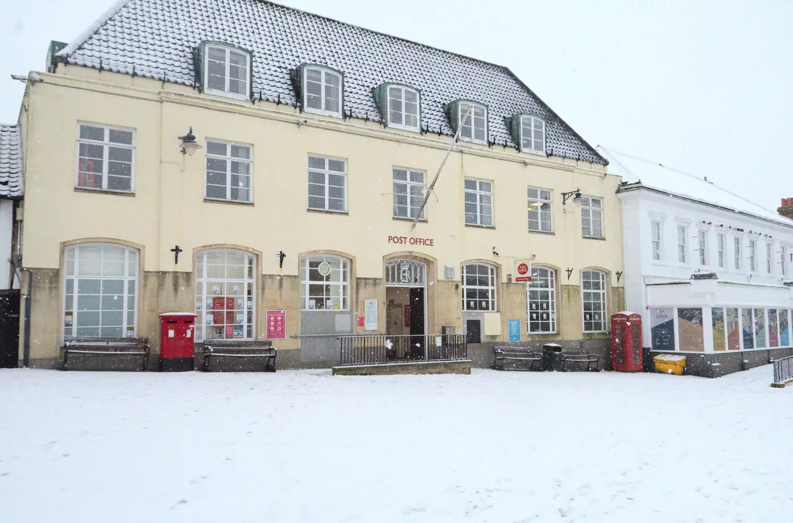 The model-railway Post Office, from A Snowy Morning, Diss, Norfolk - 16th January 2021