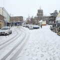 Footprints on the market place, A Snowy Morning, Diss, Norfolk - 16th January 2021