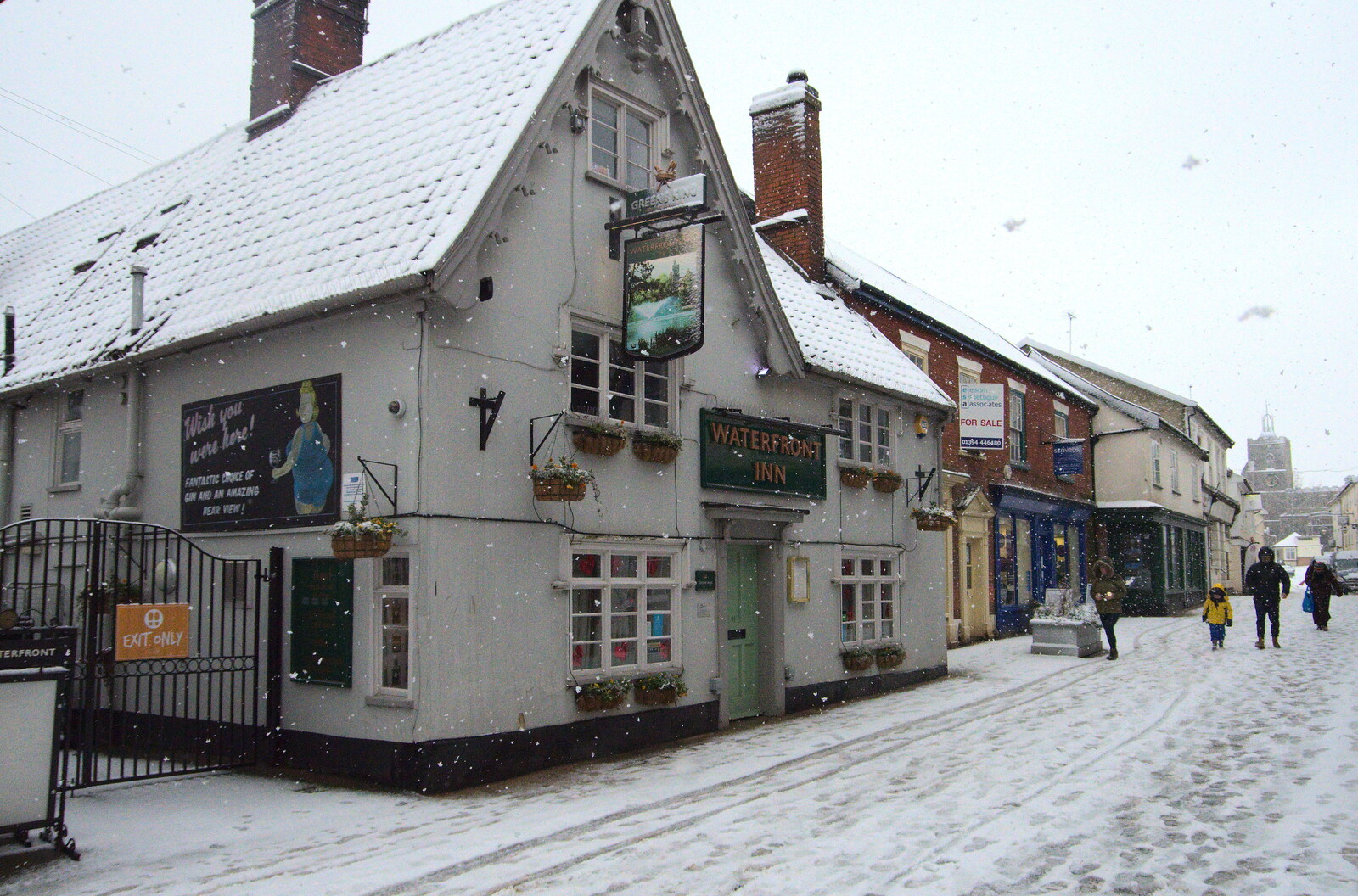 The Waterfront Inn from A Snowy Morning, Diss, Norfolk - 16th January 2021