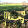 Peter Allen's memorial bench, Winter Lockdown Walks, Thrandeston and Brome, Suffolk - 24th January 2021