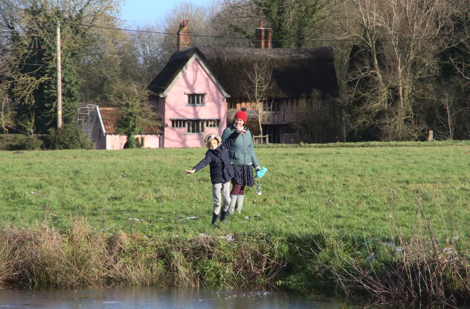 Harry and Isobel, from Winter Lockdown Walks, Thrandeston and Brome, Suffolk - 24th January 2021