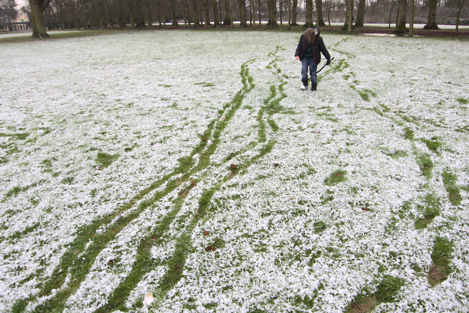 Trails of footsteps from Winter Lockdown Walks, Thrandeston and Brome, Suffolk - 24th January 2021