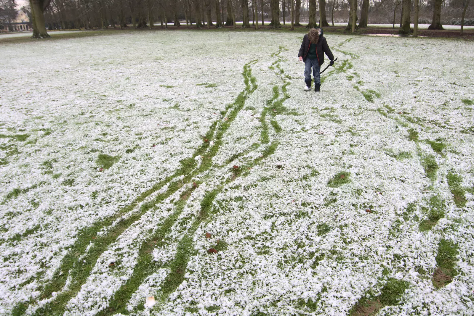 Trails of footsteps, from Winter Lockdown Walks, Thrandeston and Brome, Suffolk - 24th January 2021