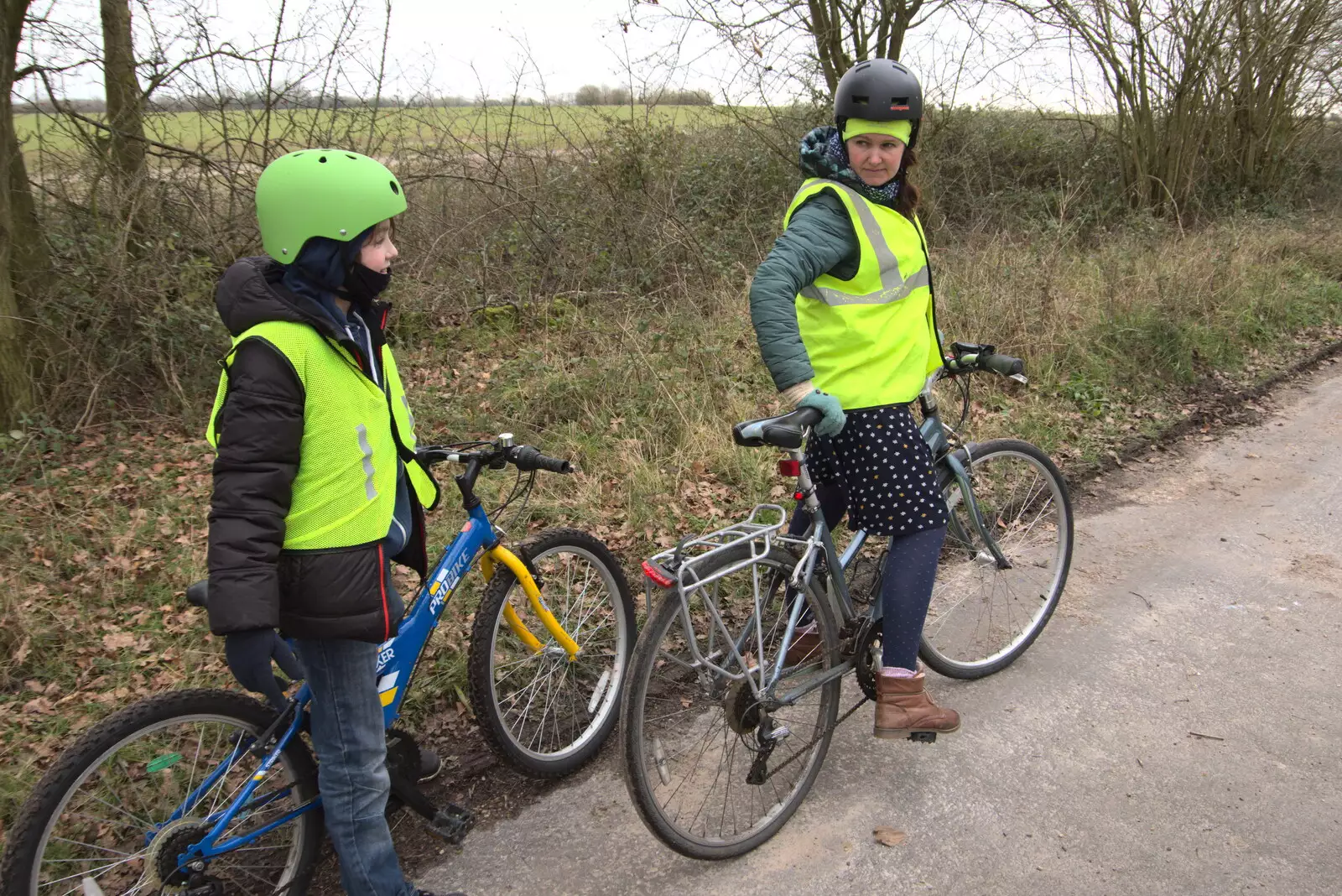 Fred and Isobel wait for Harry to catch up, from A Trip to the Blue Shop, Church Street, Eye, Suffolk - 2nd February 2021