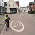 Harry in an empty Eye, A Trip to the Blue Shop, Church Street, Eye, Suffolk - 2nd February 2021