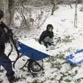 Fred dumps some snow off, Beast From The East Two - The Sequel, Brome, Suffolk - 8th February 2021