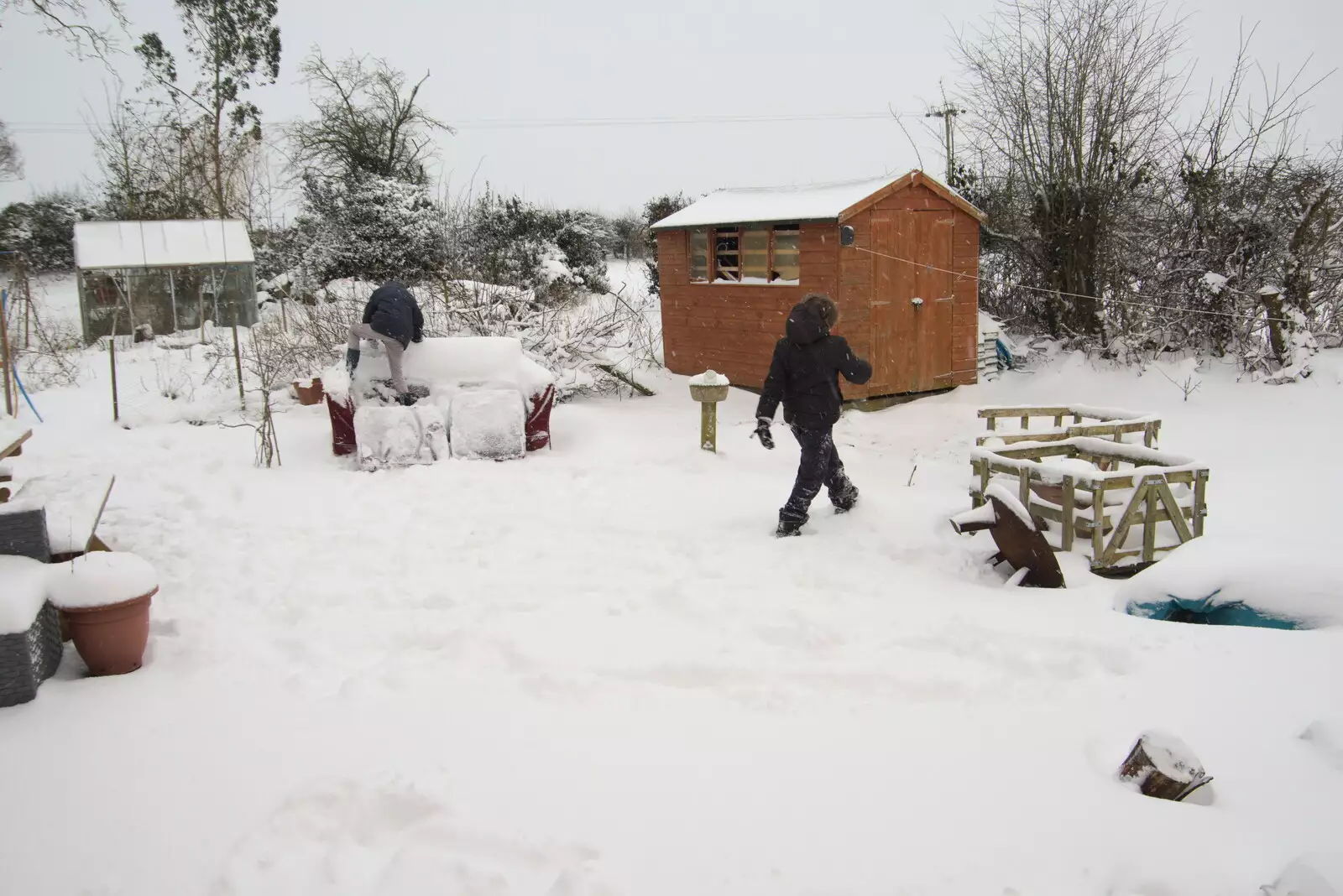 There's been more snow overnight, from Beast From The East Two - The Sequel, Brome, Suffolk - 8th February 2021