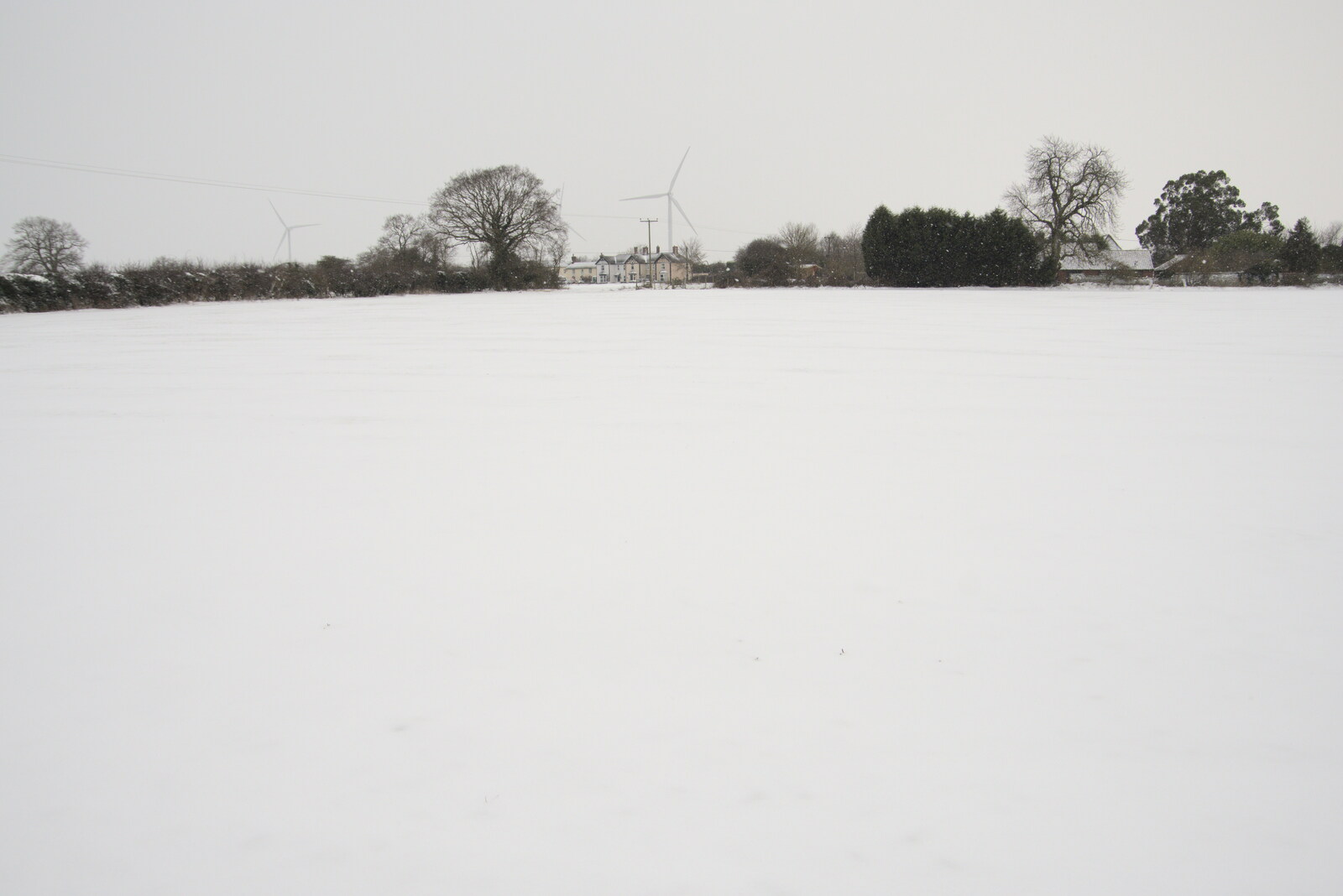 A thick covering of snow on the side field from Beast From The East Two - The Sequel, Brome, Suffolk - 8th February 2021