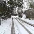 Looking up the road to Oakley, Beast From The East Two - The Sequel, Brome, Suffolk - 8th February 2021