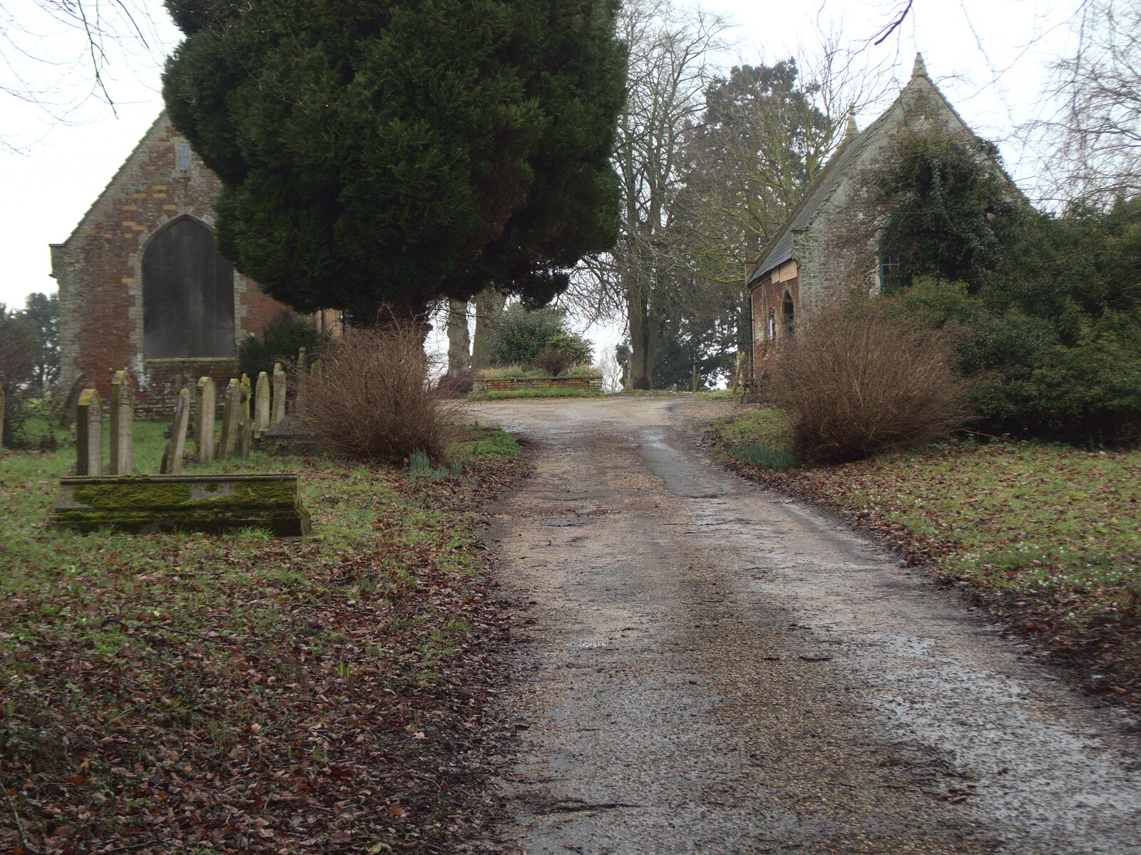 The two chapels on Eye Cemetery from Derelict Infants School and Ice Sculptures, Diss and Palgrave, Norfolk and Suffolk - 13th February 2021