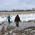 The boys continue looking for good bits of ice, Derelict Infants School and Ice Sculptures, Diss and Palgrave, Norfolk and Suffolk - 13th February 2021