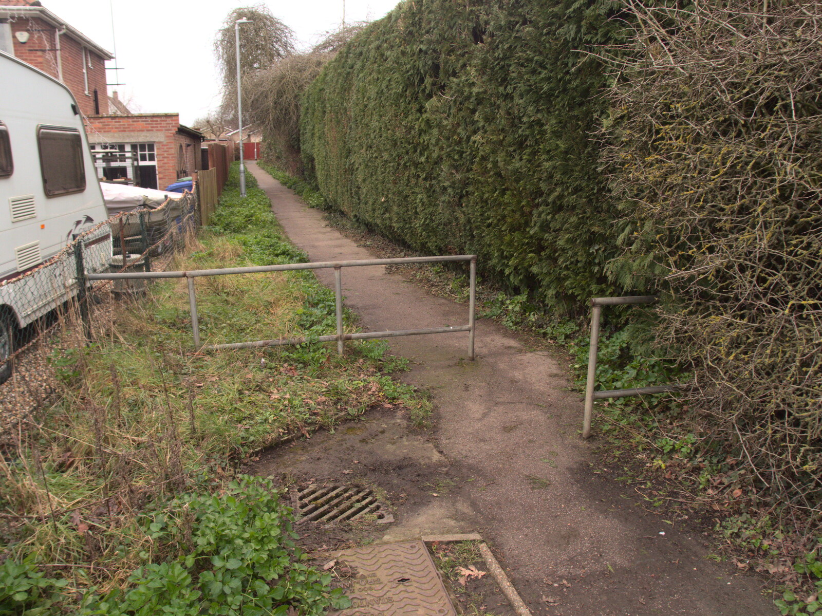 The path opposite Belland's Way from The Old Sewage Works, The Avenue, Brome, Suffolk - 20th February 2021