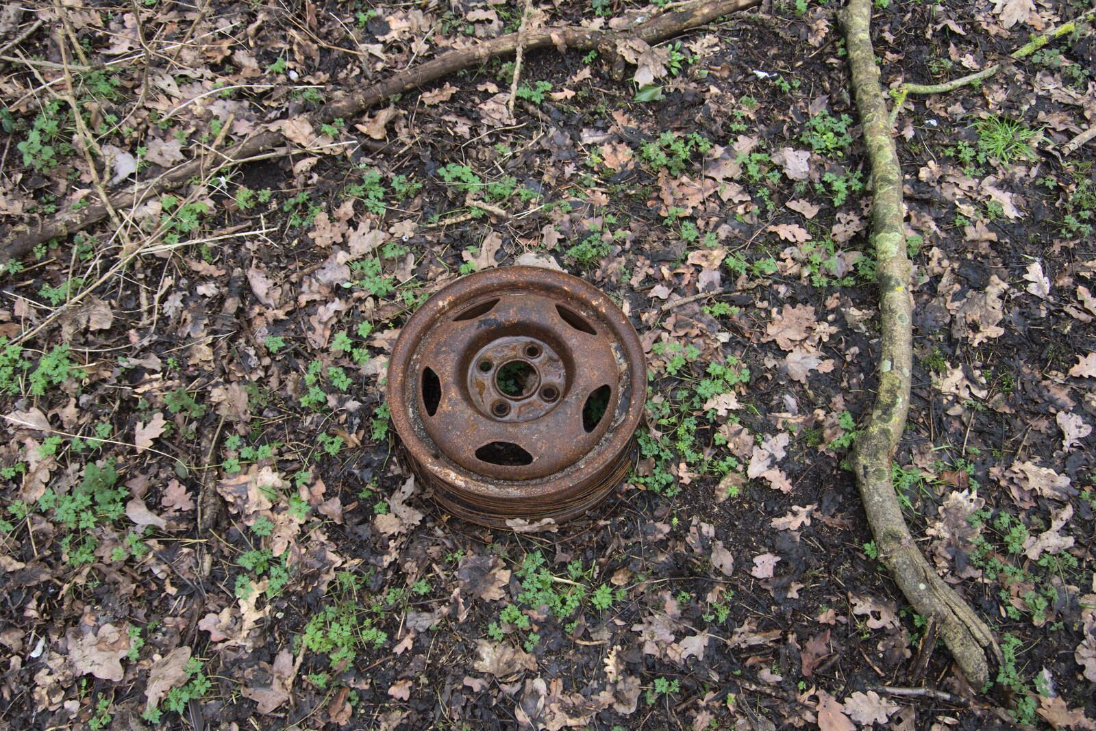 A discarded wheel hub from The Old Sewage Works, The Avenue, Brome, Suffolk - 20th February 2021