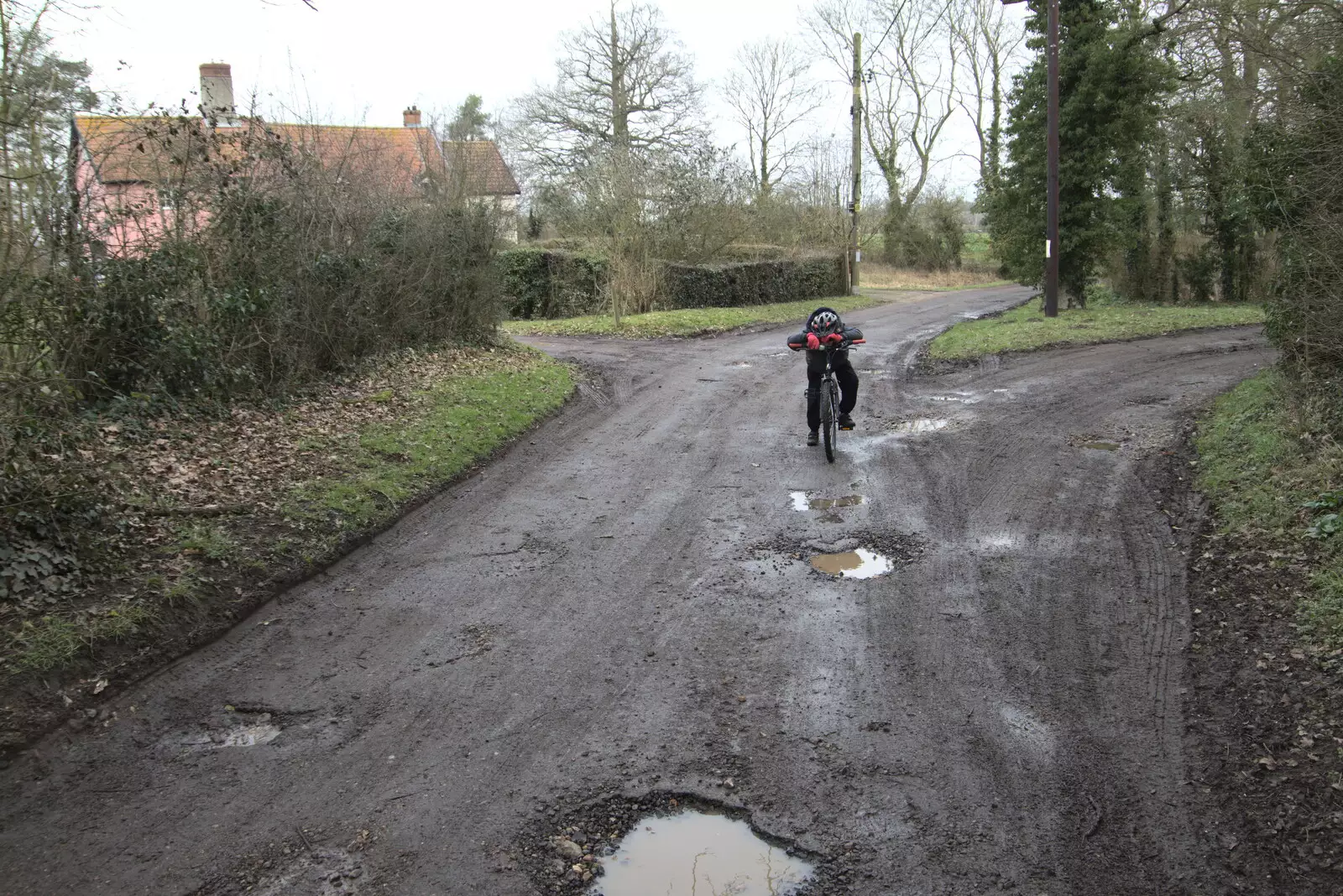 Harry doesn't want to go any further, from The Old Sewage Works, The Avenue, Brome, Suffolk - 20th February 2021